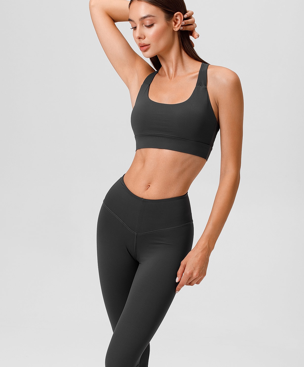 Rancho Santa Margarita body contouring model in fitness attire striking a pose.